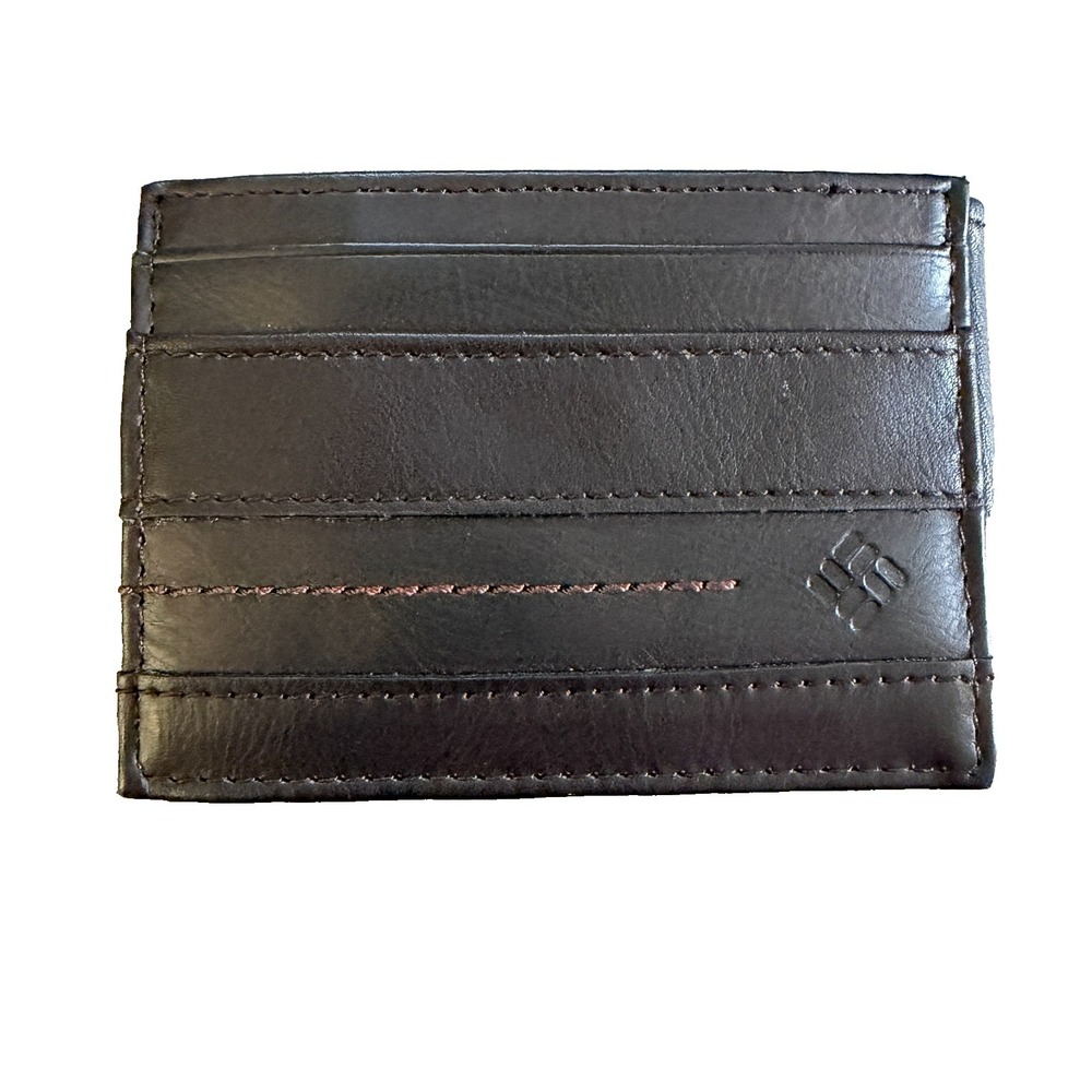 Columbia Leather Wallet Mens RFID-blocking Bi-fold ID Window NEW Magnetic Close
